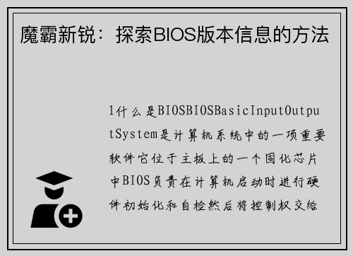 魔霸新锐：探索BIOS版本信息的方法